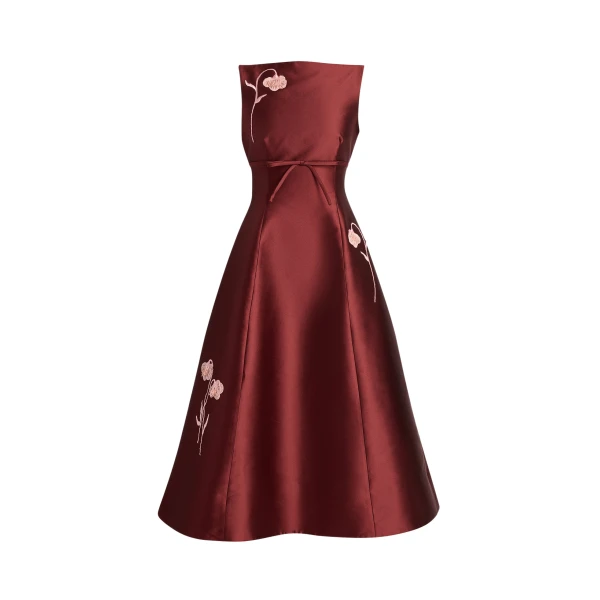 Erdem Embroidered Mikado Sleeveless Midi Dress - Dresses - British Romantic Luxury at Coveti