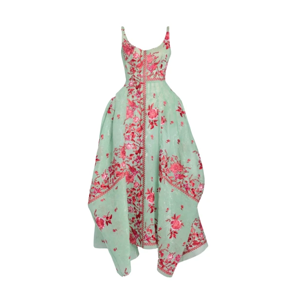 Erdem Embroidered Organza Draped Midi Dress - Dresses - British Romantic Luxury at Coveti