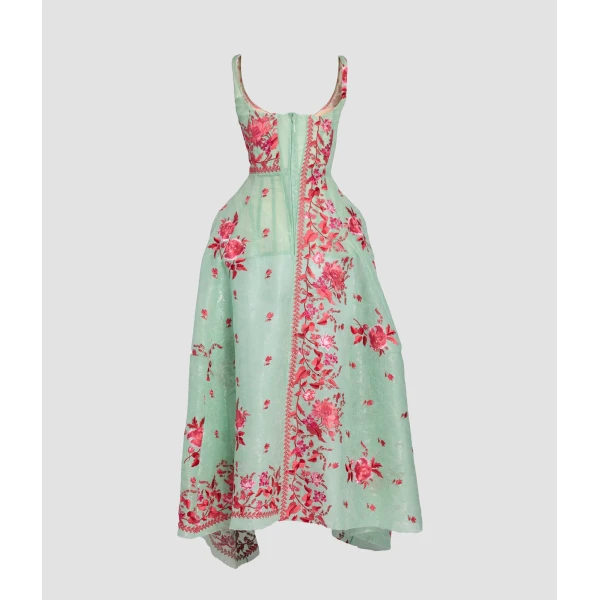 Erdem Embroidered Organza Draped Midi Dress - Dresses - British Romantic Luxury at Coveti