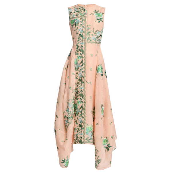 Erdem Embroidered Organza Draped Midi Dress - Dresses - British Romantic Luxury at Coveti