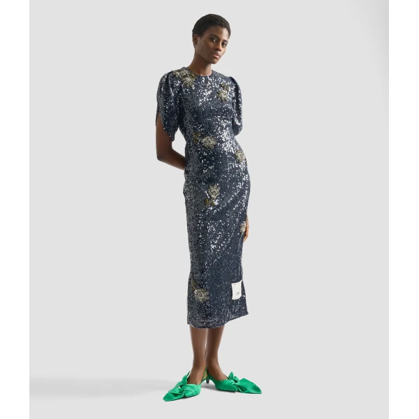 Erdem Embroidered Sequins Midi Dress - Dresses - British Romantic Luxury at Coveti