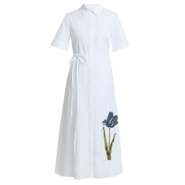 Erdem Embroidered Short Sleeve Shirt Dress - Dresses - British Romantic Luxury at Coveti