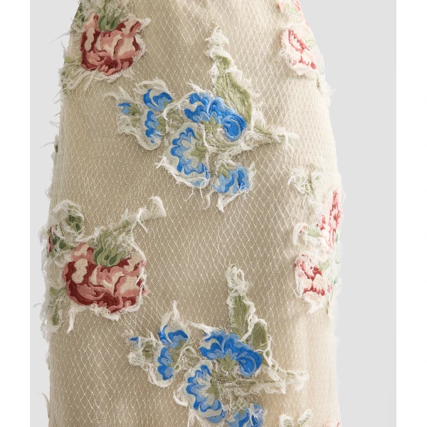 Erdem Embroidered Shredded Mesh Pencil Midi Dress - Dresses - British Romantic Luxury at Coveti