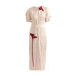 Erdem Embroidered Textured Satin Midi Dress - Dresses - British Romantic Luxury at Coveti