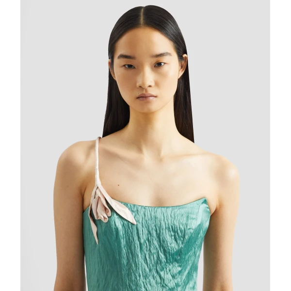 Erdem Embroidered Textured Satin Sleeveless Gown - Dresses - British Romantic Luxury at Coveti