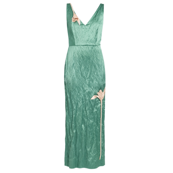 Erdem Embroidered Textured Satin Sleeveless Midi Dress - Dresses - British Romantic Luxury at Coveti