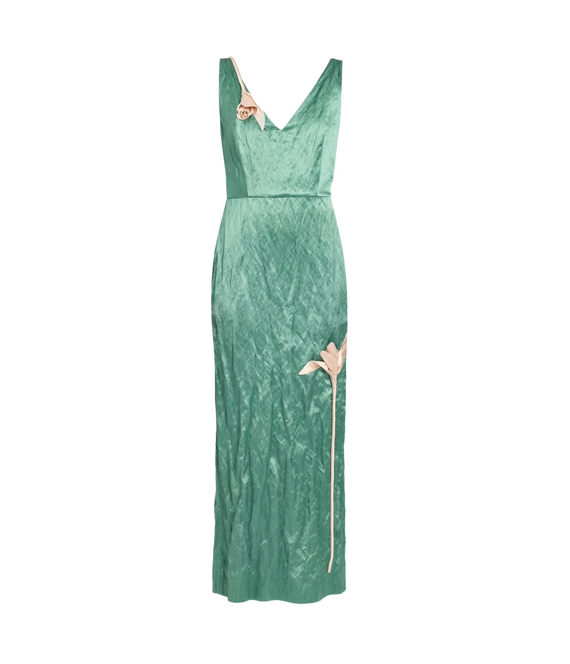 Erdem-Embroidered-Textured-Satin-Sleeveless-Midi-Dress-coveti33275_nobg Erdem Embroidered Textured Satin Sleeveless Midi Dress - Dresses - British Romantic Luxury at Coveti