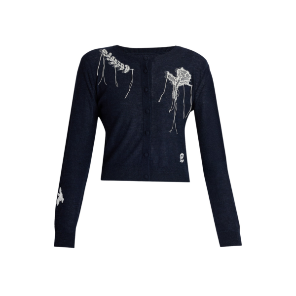 Erdem Fine Alpaca Blend Fitted Cardigan - Knitwear - British Romantic Luxury at Coveti