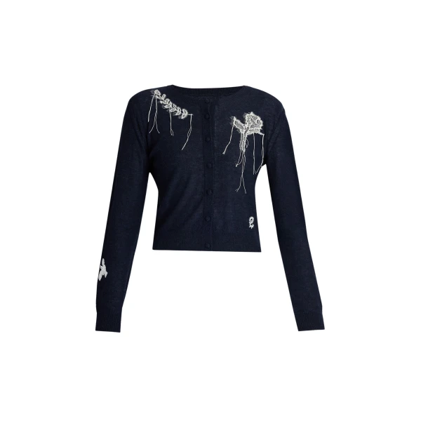 Erdem Fine Alpaca Blend Fitted Cardigan - Knitwear - British Romantic Luxury at Coveti