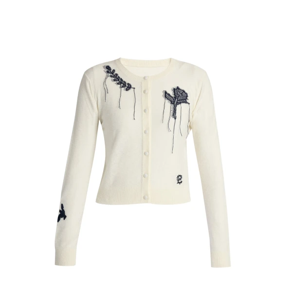 Erdem Fine Alpaca Blend Fitted Cardigan - Knitwear - British Romantic Luxury at Coveti