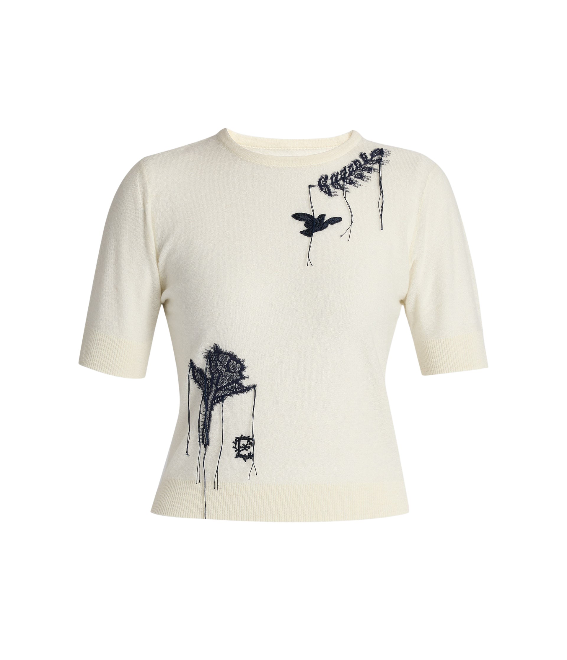 Erdem Fine Alpaca Blend Short Sleeve Crew Jumper - Knitwear - British Romantic Luxury at Coveti
