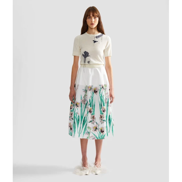 Erdem Fine Alpaca Blend Short Sleeve Crew Jumper - Knitwear - British Romantic Luxury at Coveti