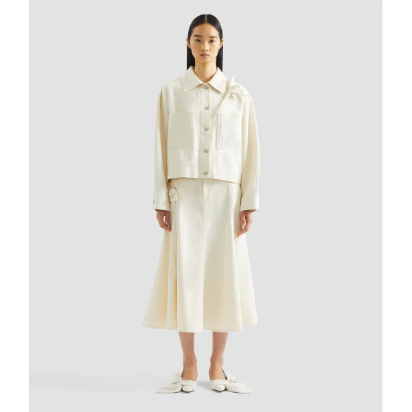 Erdem Floral Appliqué Denim Cropped Jacket - Jackets - British Romantic Luxury at Coveti