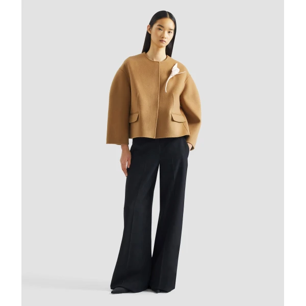 Erdem Floral Appliqué Double Faced Cropped Jacket - Jackets - British Romantic Luxury at Coveti