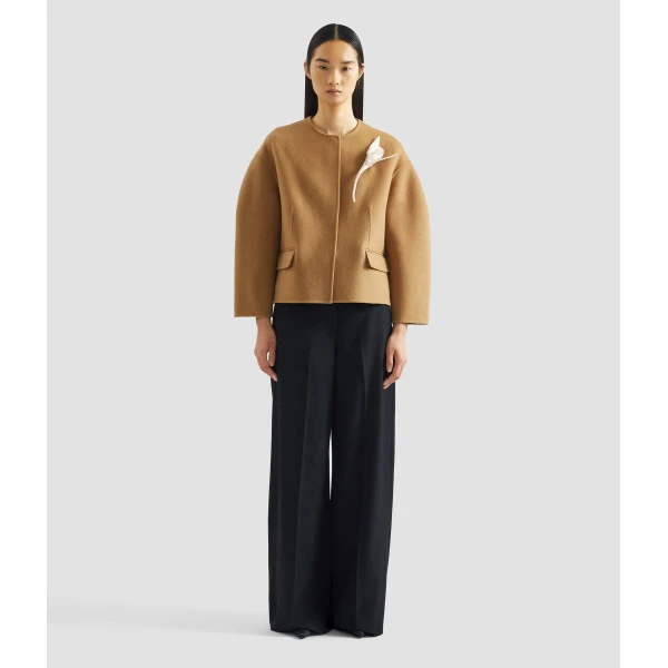 Erdem Floral Appliqué Double Faced Cropped Jacket - Jackets - British Romantic Luxury at Coveti