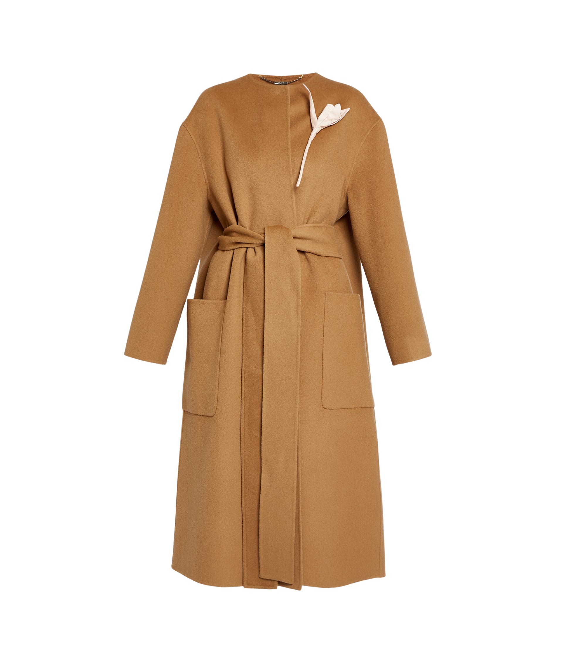 Erdem Floral Appliqué Double Faced Wool Coat
