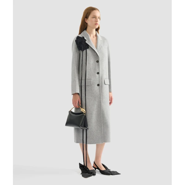 Erdem Floral Appliqué Double Faced Wool Tailored Coat - Coats - British Romantic Luxury at Coveti
