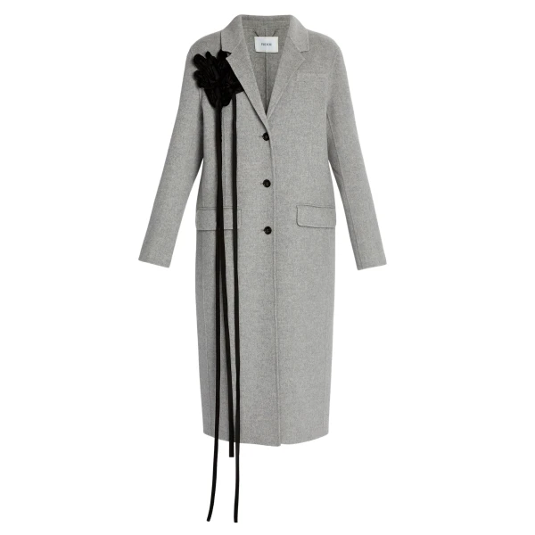 Erdem Floral Appliqué Double Faced Wool Tailored Coat - Coats - British Romantic Luxury at Coveti