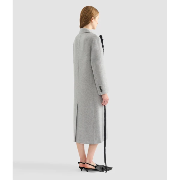 Erdem Floral Appliqué Double Faced Wool Tailored Coat - Coats - British Romantic Luxury at Coveti