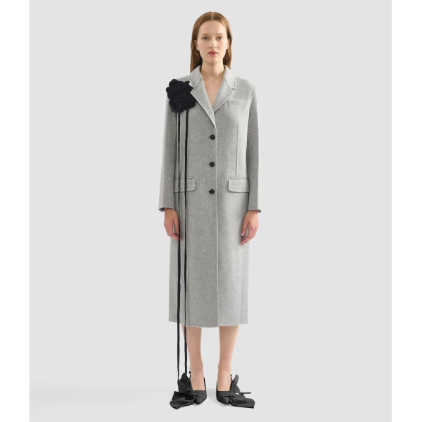 Erdem Floral Appliqué Double Faced Wool Tailored Coat - Coats - British Romantic Luxury at Coveti