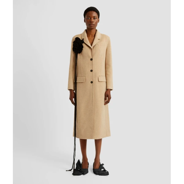 Erdem Floral Appliqué Double Faced Wool Tailored Coat - Coats - British Romantic Luxury at Coveti
