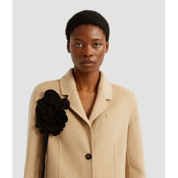 Erdem Floral Appliqué Double Faced Wool Tailored Coat - Coats - British Romantic Luxury at Coveti