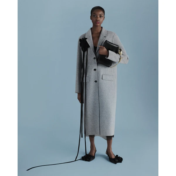 Erdem Floral Appliqué Double Faced Wool Tailored Coat, view 7