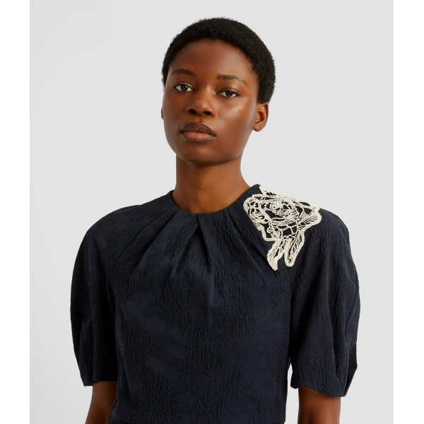 Erdem Floral Appliqué Jacquard Midi Dress - Dresses - British Romantic Luxury at Coveti