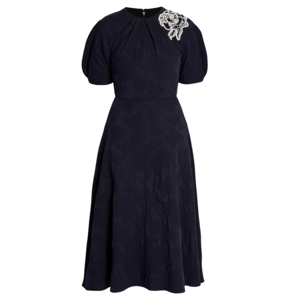 Erdem Floral Appliqué Jacquard Midi Dress - Dresses - British Romantic Luxury at Coveti