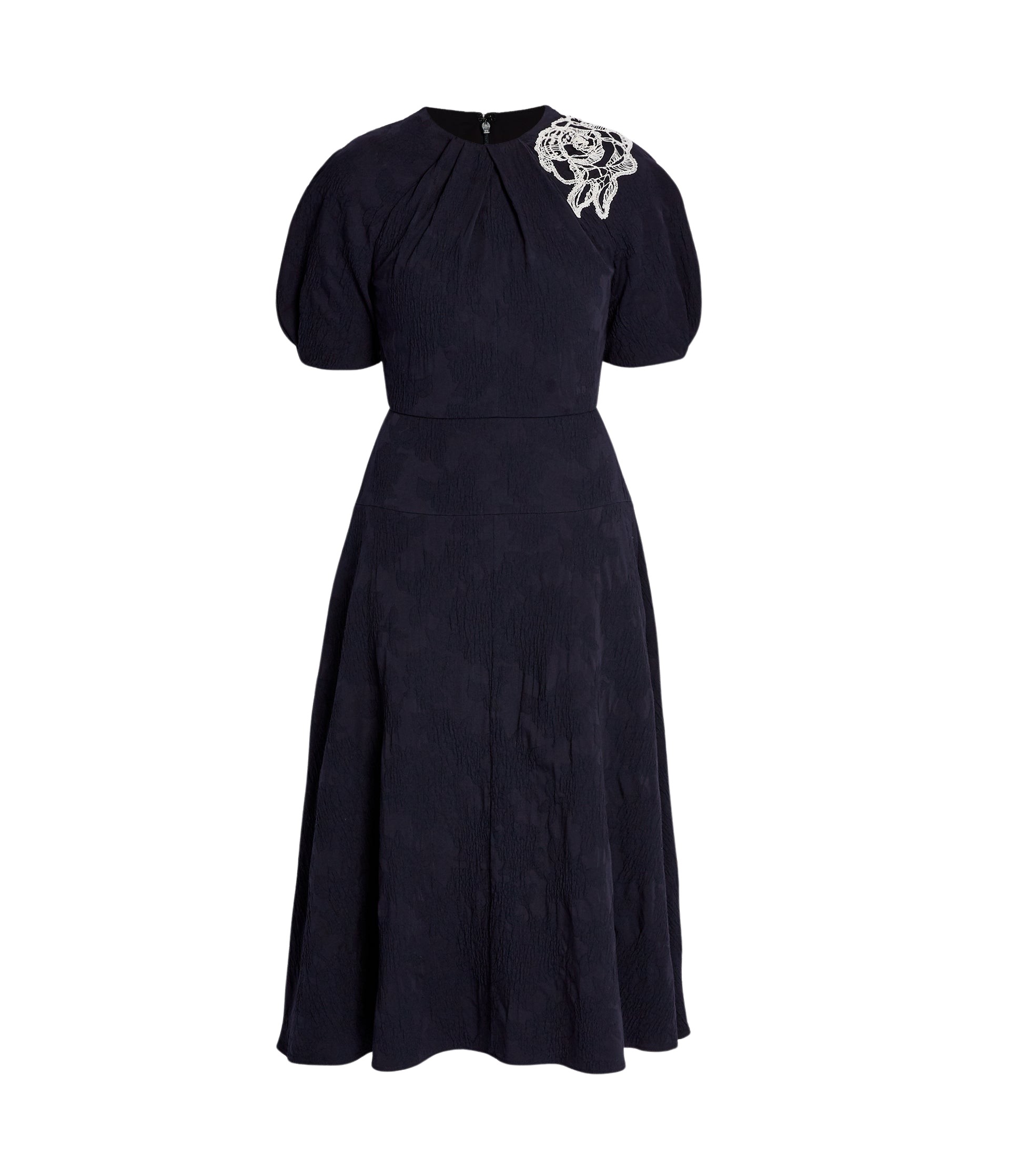 Erdem Floral Appliqué Jacquard Midi Dress