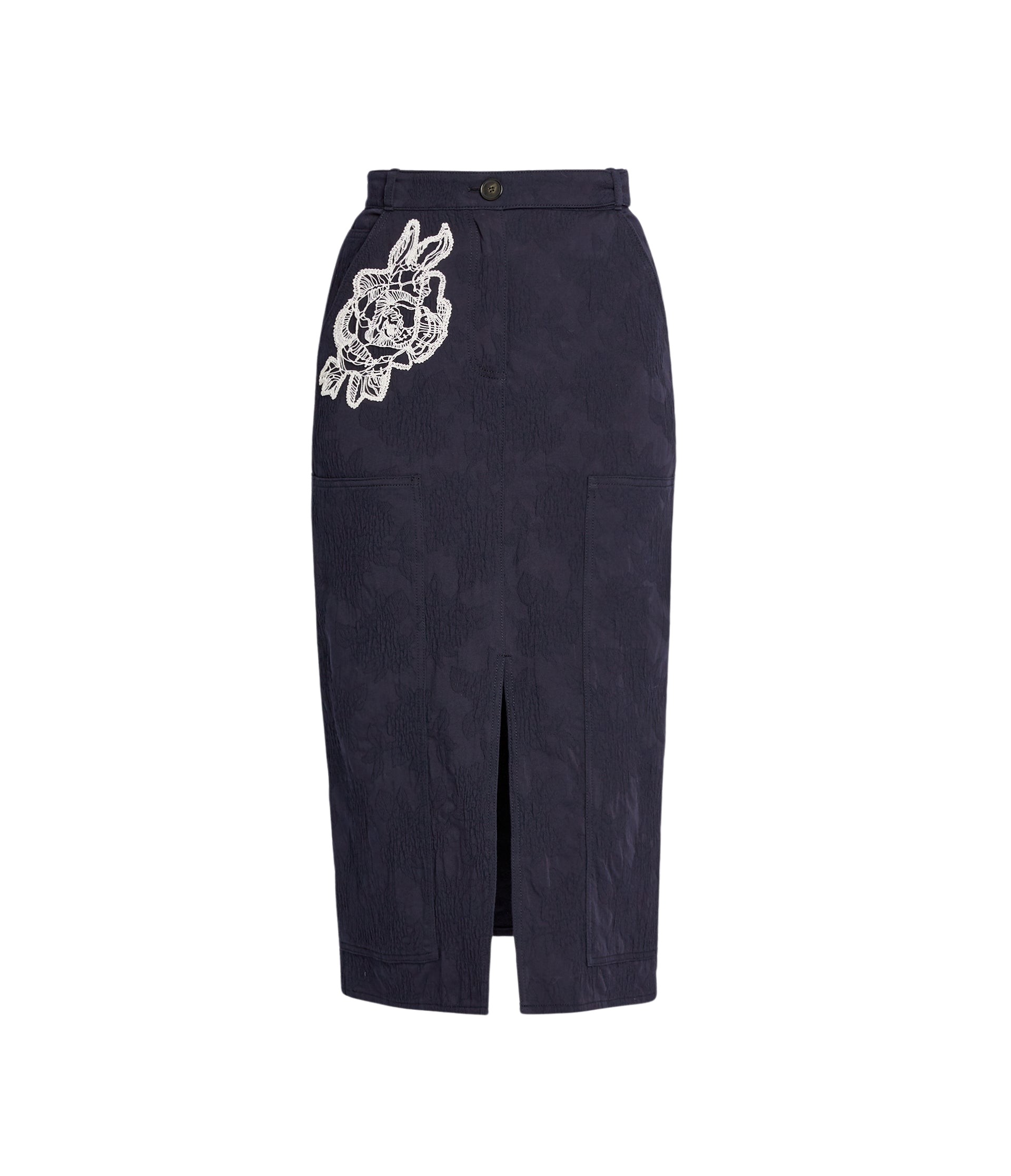 Erdem Floral Appliqué Jacquard Pencil Skirt - Skirts - British Romantic Luxury at Coveti