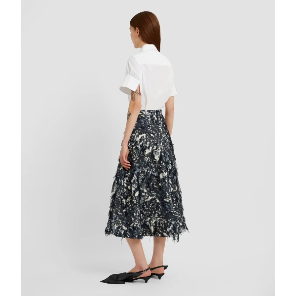 Erdem Floral Appliqué Short Sleeve Shirt - Tops - British Romantic Luxury at Coveti