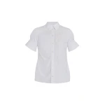 Erdem Floral Appliqué Short Sleeve Shirt - Tops - British Romantic Luxury at Coveti