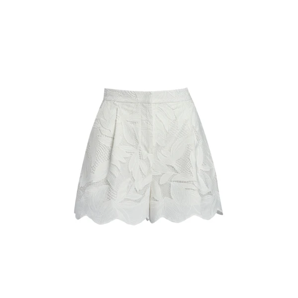 Erdem Floral Cotton Cutwork Tailored Shorts - Shorts - British Romantic Luxury at Coveti