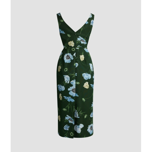 Erdem Floral Cotton Faille Sleeveless Midi Pencil Dress - Dresses - British Romantic Luxury at Coveti