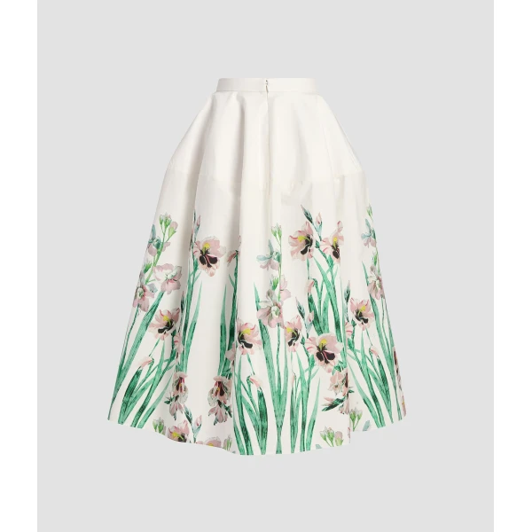 Erdem Floral Cotton Midi Full Skirt - Skirts - British Romantic Luxury at Coveti