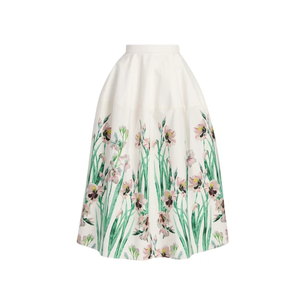 Erdem Floral Cotton Midi Full Skirt - Skirts - British Romantic Luxury at Coveti