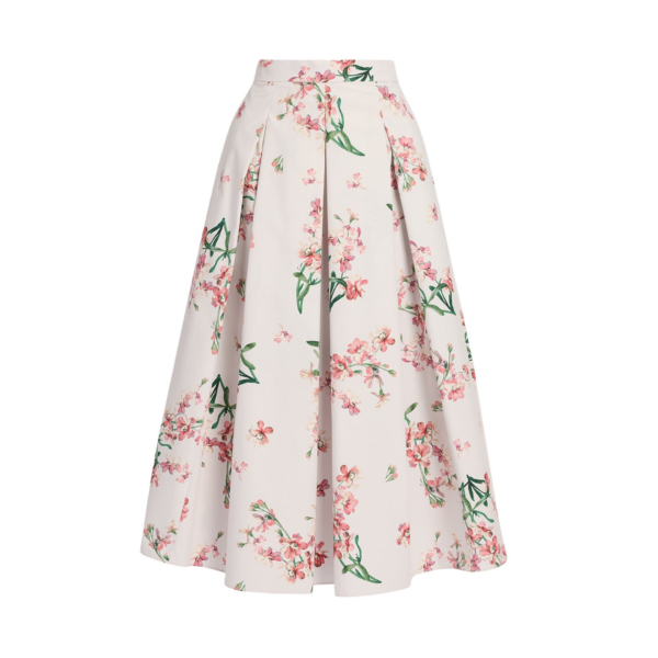 Erdem Floral Cotton Midi Pleated Skirt - Skirts - British Romantic Luxury at Coveti