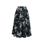 Erdem Floral Cotton Midi Pleated Skirt - Skirts - British Romantic Luxury at Coveti