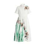 Erdem Floral Cotton Short Sleeve Midi Dress - Dresses - British Romantic Luxury at Coveti