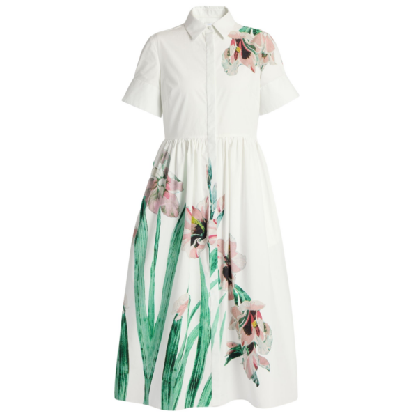 Erdem Floral Cotton Short Sleeve Midi Dress - Dresses - British Romantic Luxury at Coveti