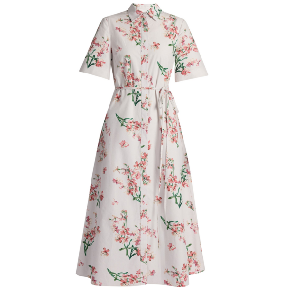 Erdem Floral Cotton Short Sleeve Midi Dress - Dresses - British Romantic Luxury at Coveti