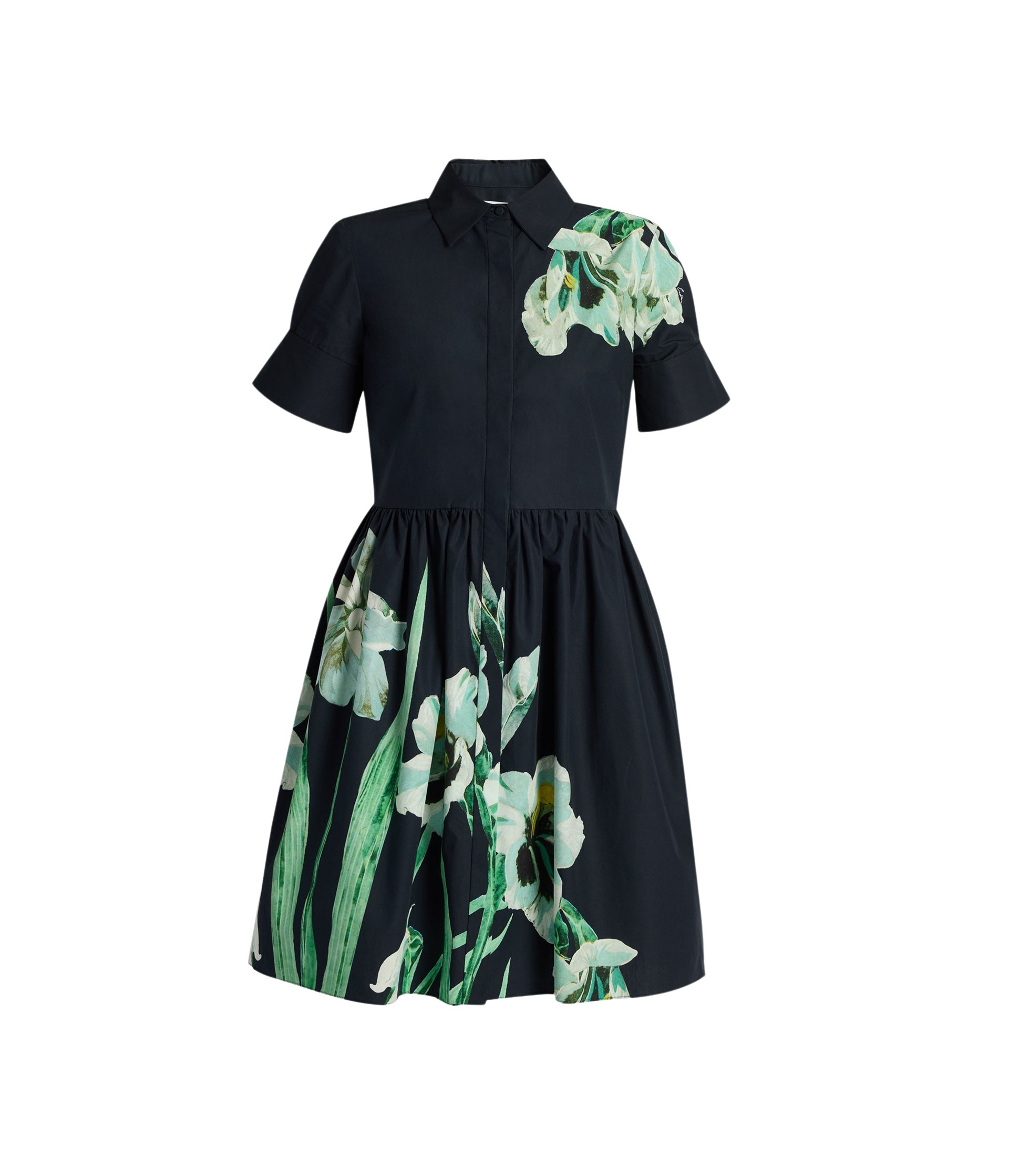 Erdem Floral Cotton Short Sleeve Mini Dress