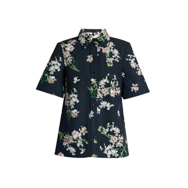 Erdem Floral Cotton Short Sleeve Shirt - Tops - British Romantic Luxury at Coveti