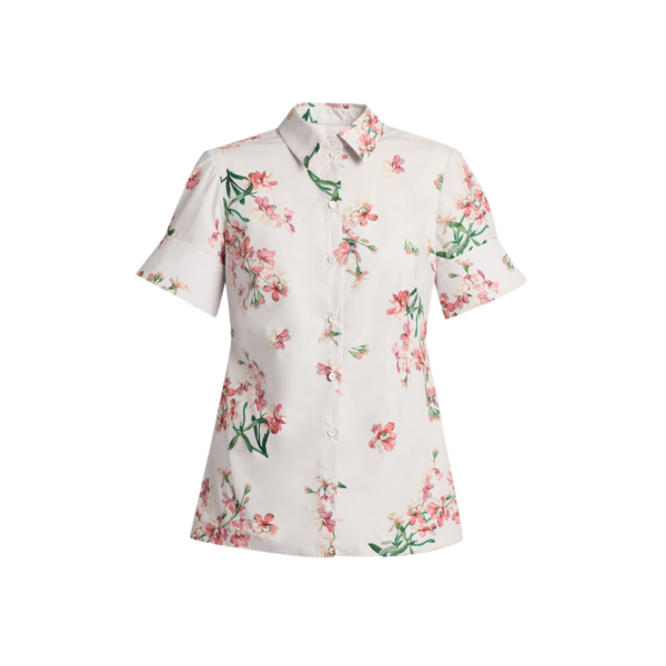 Erdem Floral Cotton Short Sleeve Shirt - Tops - British Romantic Luxury at Coveti