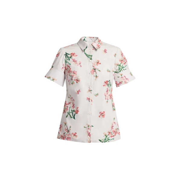 Erdem Floral Cotton Short Sleeve Shirt - Tops - British Romantic Luxury at Coveti