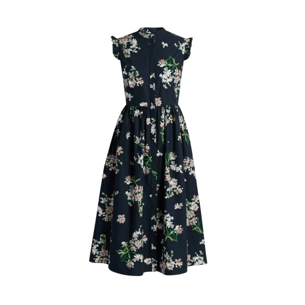 Erdem Floral Cotton Sleeveless Midi Dress - Dresses - British Romantic Luxury at Coveti