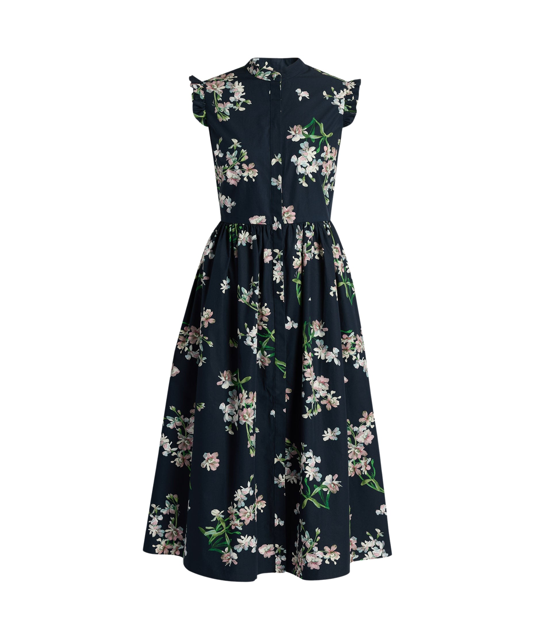 Erdem Floral Cotton Sleeveless Midi Dress