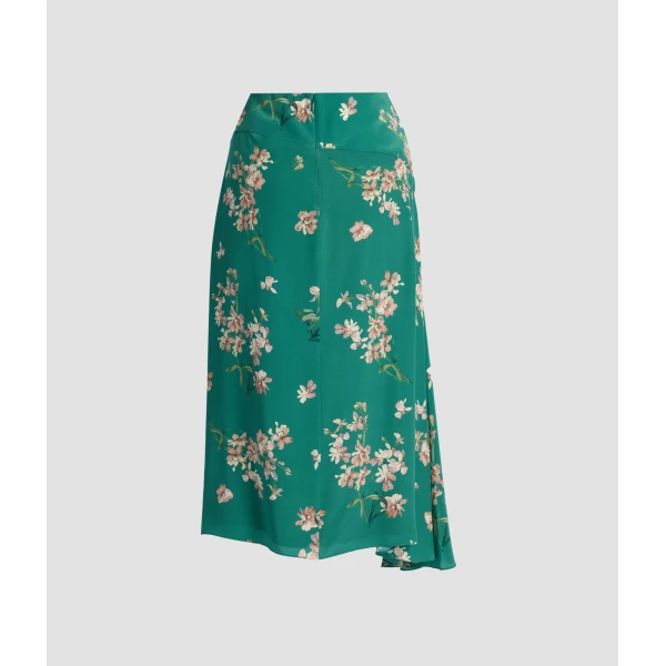 Erdem Floral Crepe De Chine Drape Midi Skirt - Skirts - British Romantic Luxury at Coveti
