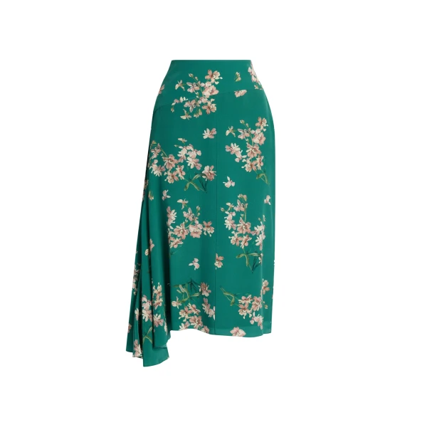 Erdem Floral Crepe De Chine Drape Midi Skirt - Skirts - British Romantic Luxury at Coveti